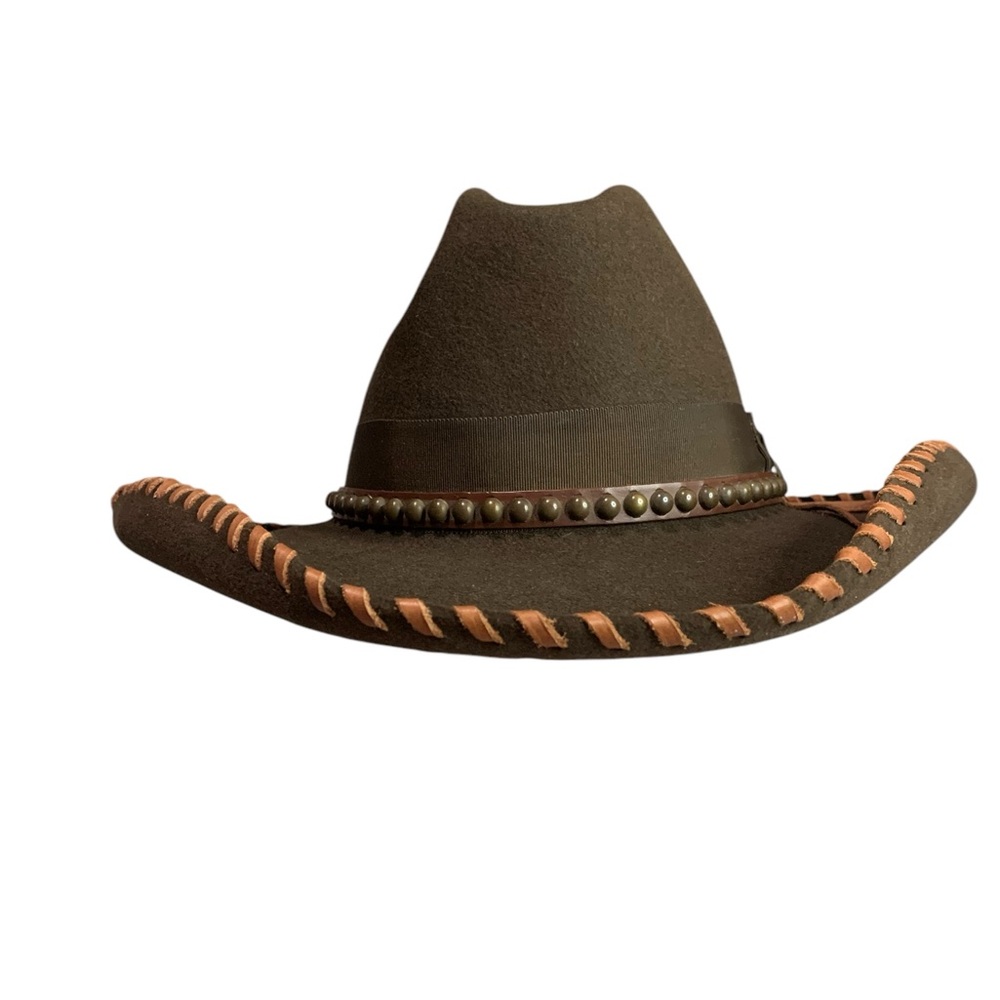 Brown 8x Fur Felt Cowboy Hat with Leather Band & Stampede String Fredericksburg